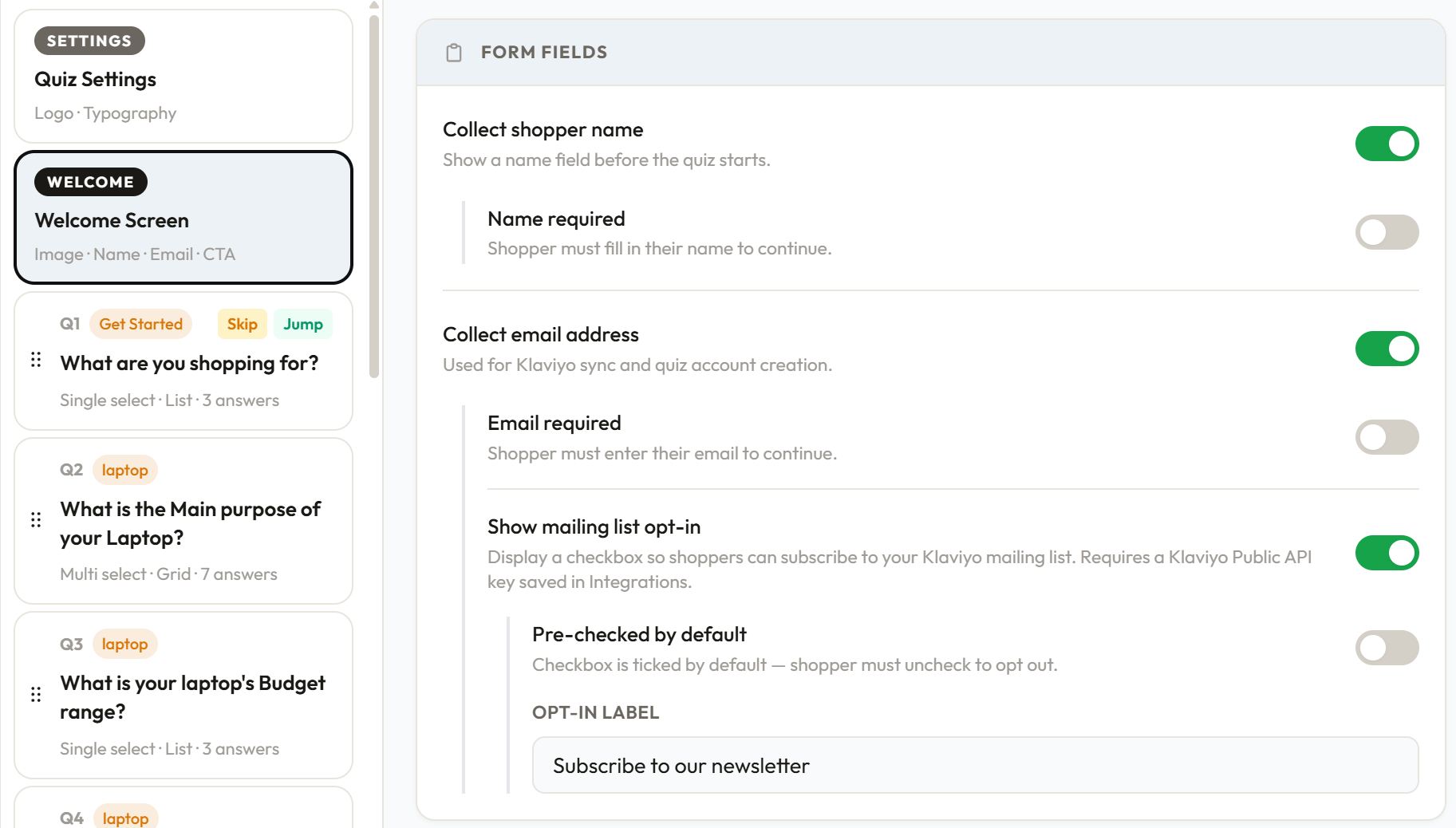 Name and email form fields